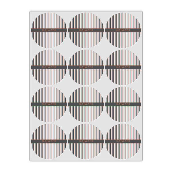 Gray Stripes Drink Topper - Small - Set of 12