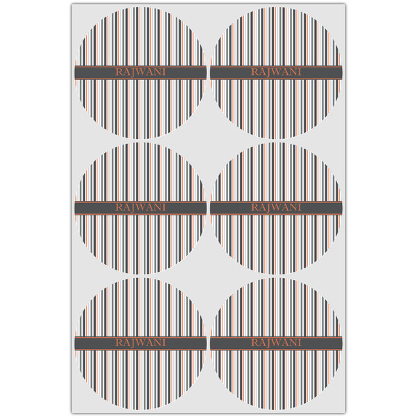 Gray Stripes Drink Topper - XLarge - Set of 6