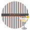 Gray Stripes Printed Drink Topper - 3.5" (Personalized)