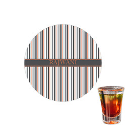 Gray Stripes Printed Drink Topper - 1.5" (Personalized)