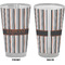 Gray Stripes Pint Glass - Full Color - Front & Back Views