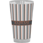 Gray Stripes Pint Glass - Full Color (Personalized)
