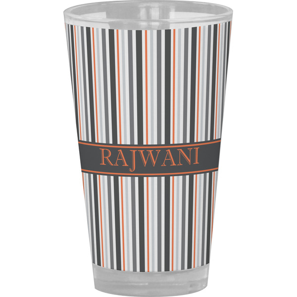 Custom Gray Stripes Pint Glass - Full Color (Personalized)