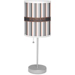 Gray Stripes Lamp with Drum Shade (Personalized)