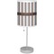 Gray Stripes Drum Lampshade with base included