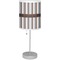 Gray Stripes Lamp with Drum Shade (Personalized)
