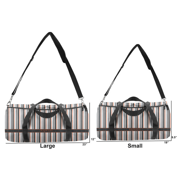 Gray Stripes Duffle Bag Small and Large