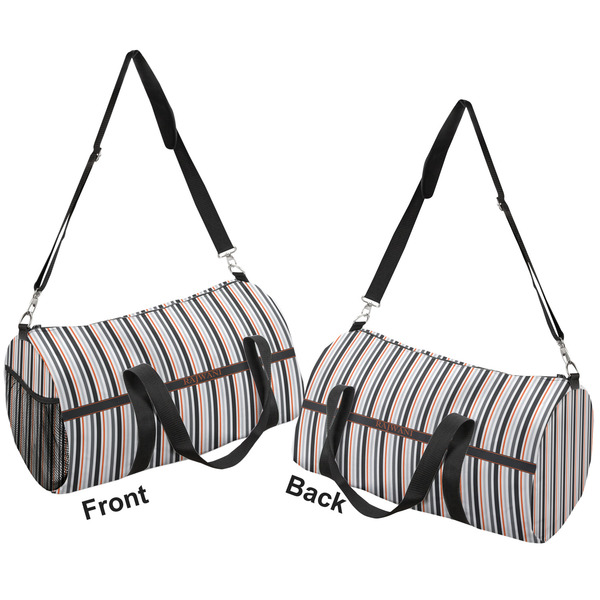 Gray Stripes Duffle bag small front and back sides