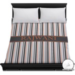 Gray Stripes Duvet Cover - Full / Queen (Personalized)