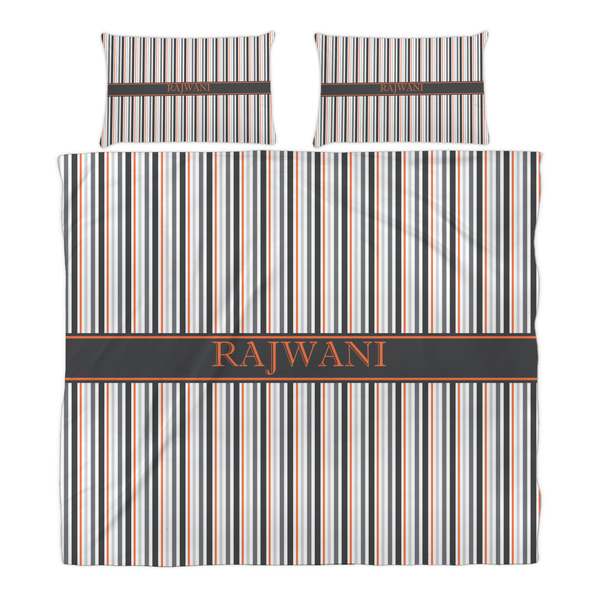 Gray Stripes Duvet Cover Set - King - Alt Approval