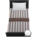 Gray Stripes Duvet Cover - Twin XL (Personalized)