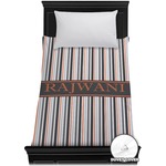 Gray Stripes Duvet Cover - Twin (Personalized)