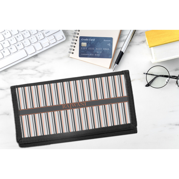 Gray Stripes DyeTrans Checkbook Cover - LIFESTYLE