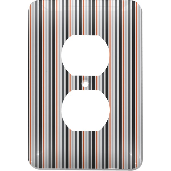 Custom Gray Stripes Electric Outlet Plate