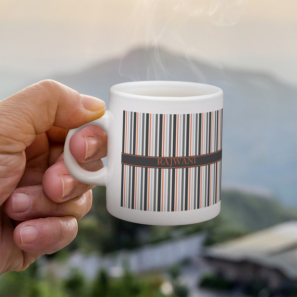 Custom Gray Stripes Single Shot Espresso Cup - Single (Personalized)