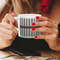 Gray Stripes Espresso Cup - 6oz (Double Shot) LIFESTYLE (Woman hands cropped)
