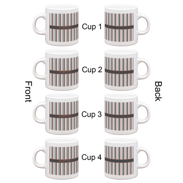 Gray Stripes Espresso Cup Set of 4 - Apvl