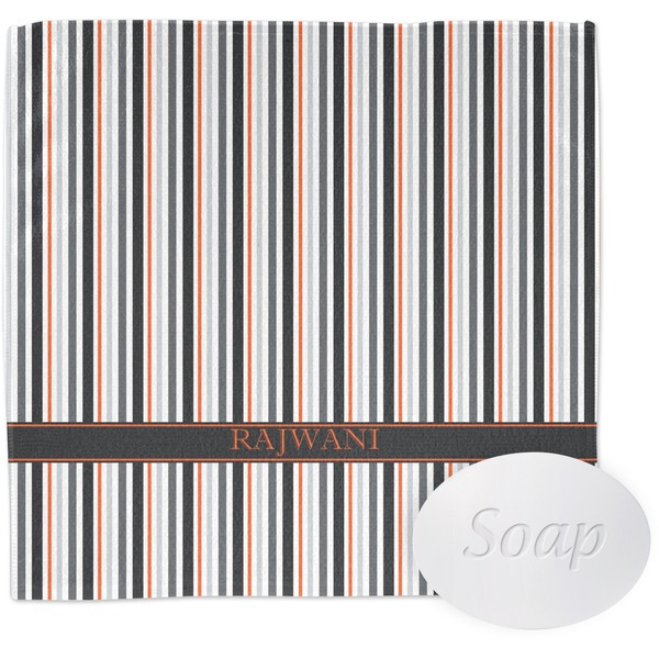 Custom Gray Stripes Washcloth (Personalized)