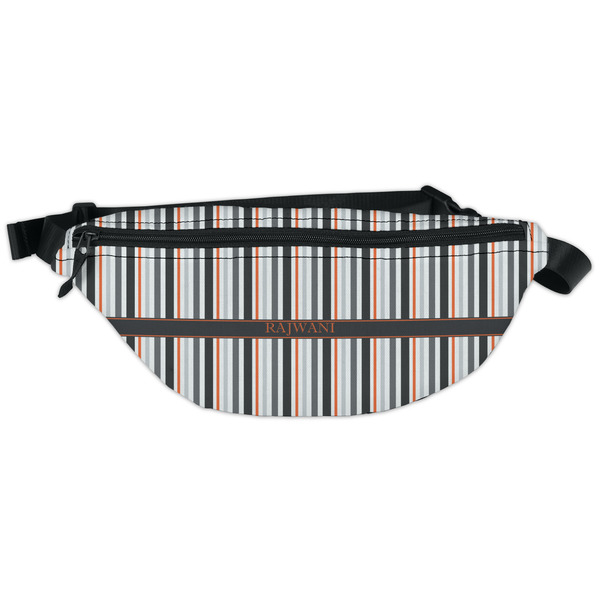 Custom Gray Stripes Fanny Pack - Classic Style (Personalized)