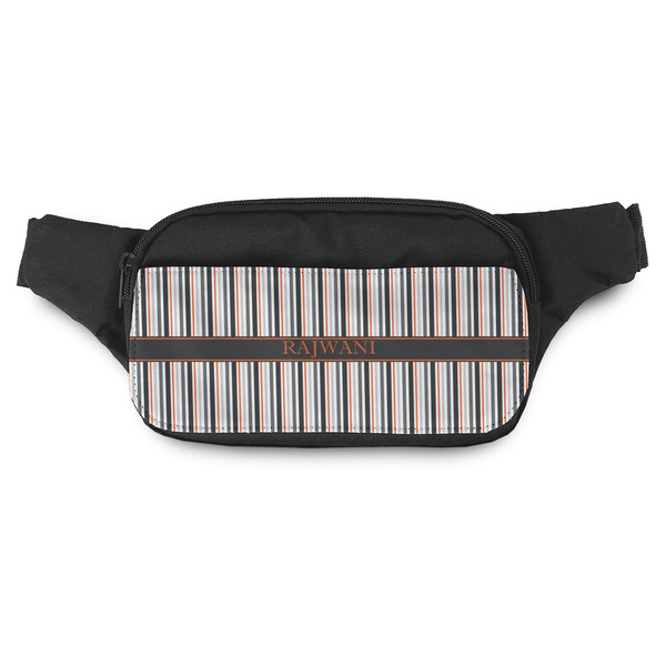 Custom Gray Stripes Fanny Pack - Modern Style (Personalized)