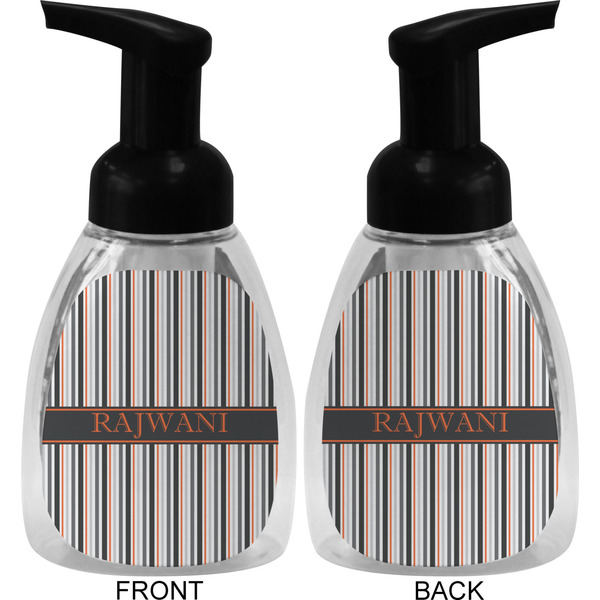 Gray Stripes Foam Soap Bottle (Front & Back)