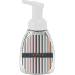 Gray Stripes Foam Soap Bottle - White (Personalized)