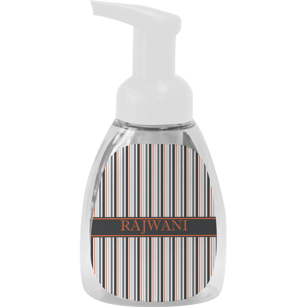 Custom Gray Stripes Foam Soap Bottle (Personalized)