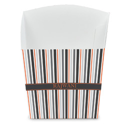 Gray Stripes French Fry Favor Boxes (Personalized)