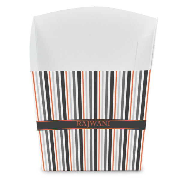 Custom Gray Stripes French Fry Favor Boxes (Personalized)