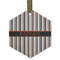 Gray Stripes Frosted Glass Ornament - Hexagon
