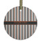 Gray Stripes Frosted Glass Ornament - Round