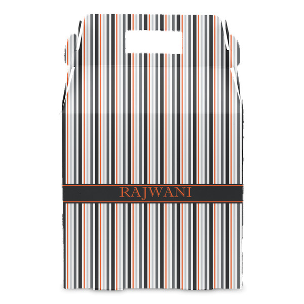 Gray Stripes Gable Favor Box - Front
