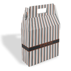 Gray Stripes Gable Favor Box (Personalized)