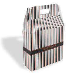 Gray Stripes Gable Favor Box (Personalized)