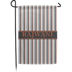 Gray Stripes Small Garden Flag - Double Sided w/ Name or Text