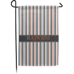 Gray Stripes Small Garden Flag - Single Sided w/ Name or Text