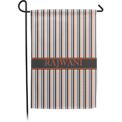 Gray Stripes Small Garden Flag - Single Sided w/ Name or Text