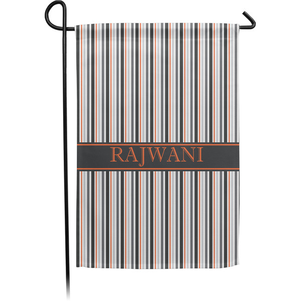 Custom Gray Stripes Small Garden Flag - Single Sided w/ Name or Text