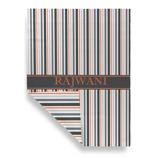 Gray Stripes Garden Flags - Large - Double Sided - FRONT FOLDED