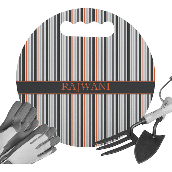 Custom Gray Stripes Gardening Knee Cushion (Personalized)