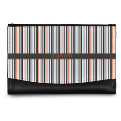 Gray Stripes Genuine Leather Women's Wallet - Small (Personalized)