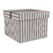 Gray Stripes Gift Boxes with Lid - Canvas Wrapped - Large - Front/Main