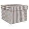 Gray Stripes Gift Box with Lid - Canvas Wrapped - XX-Large (Personalized)