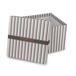 Gray Stripes Gift Box with Lid - Canvas Wrapped (Personalized)