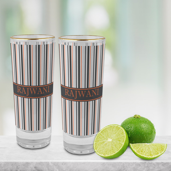 Gray Stripes Glass Shot Glass - 2 oz - LIFESTYLE