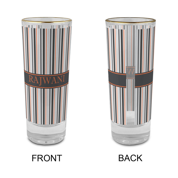 Gray Stripes Glass Shot Glass - 2 oz - Single - APPROVAL