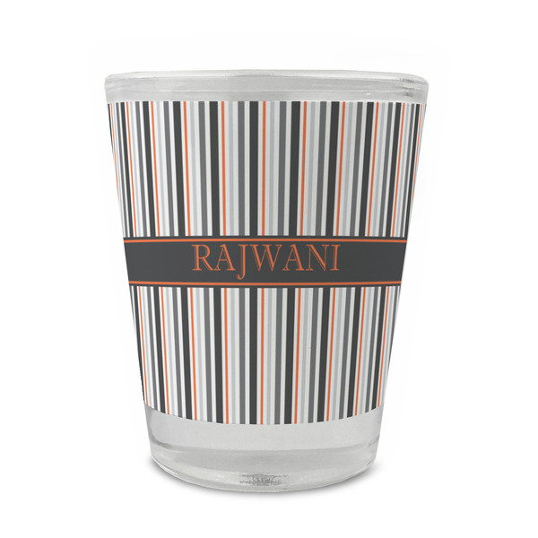 Custom Gray Stripes Glass Shot Glass - 1.5 oz - Set of 4 (Personalized)