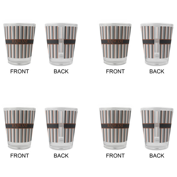 Gray Stripes Glass Shot Glass - Standard - Set of 4 - APPROVAL
