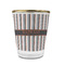 Gray Stripes Glass Shot Glass - With gold rim - FRONT