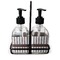 Gray Stripes Glass Soap & Lotion Bottles (Personalized)
